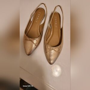Metallic Gold Slingback Ballerina Flats